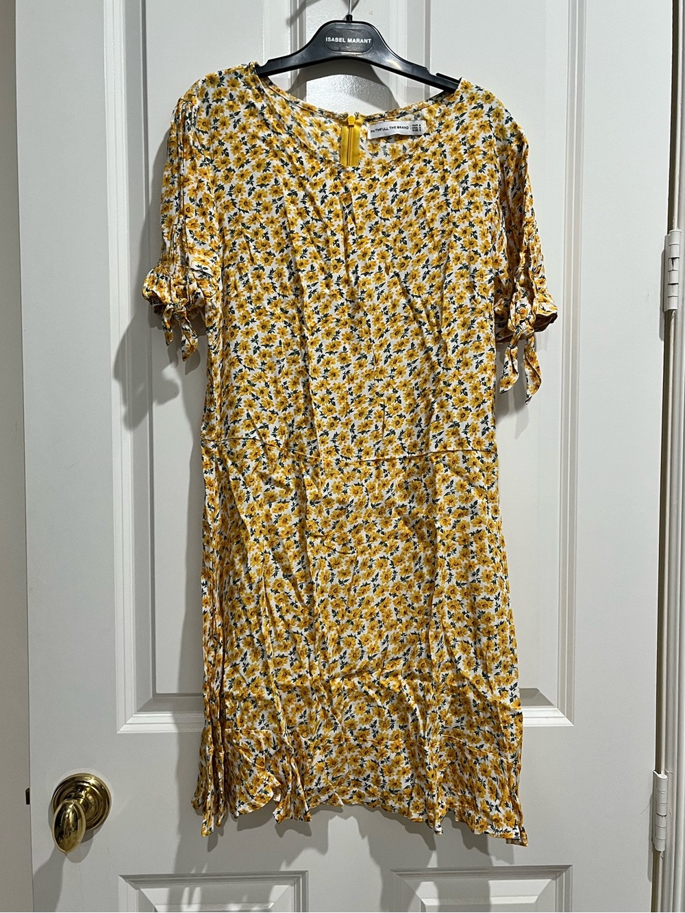 Faithfull the Brand Yellow Floral Midi Dress
